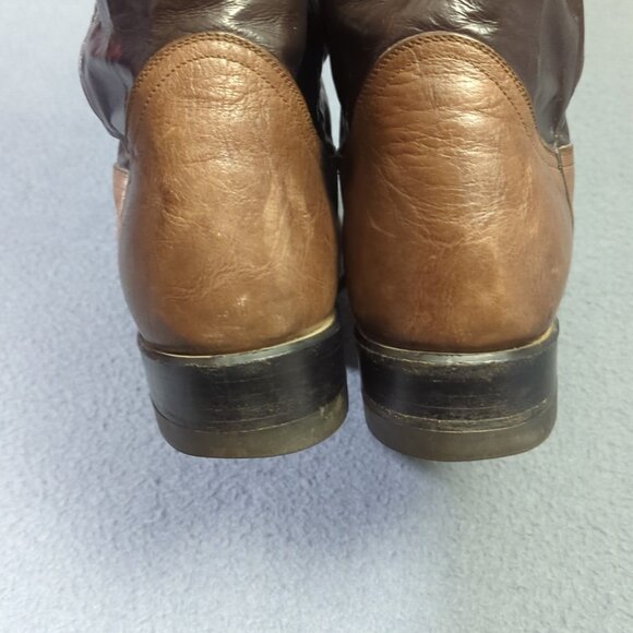 Tony Lama Vintage Boots Men's 9B Brown Western Made In USA 1990 Style 2032 - Picture 6 of 16